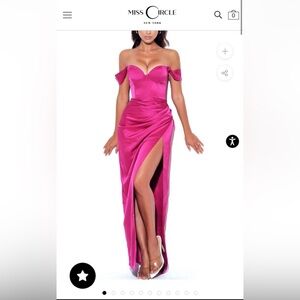 Miss Circle - Zarah Fuchsia High Slit Corset Satin Dress
Size XL (12-14)